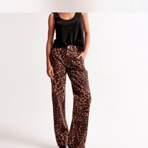 Abercrombie & Fitch Leopard Print Jeans - Brown and Black
